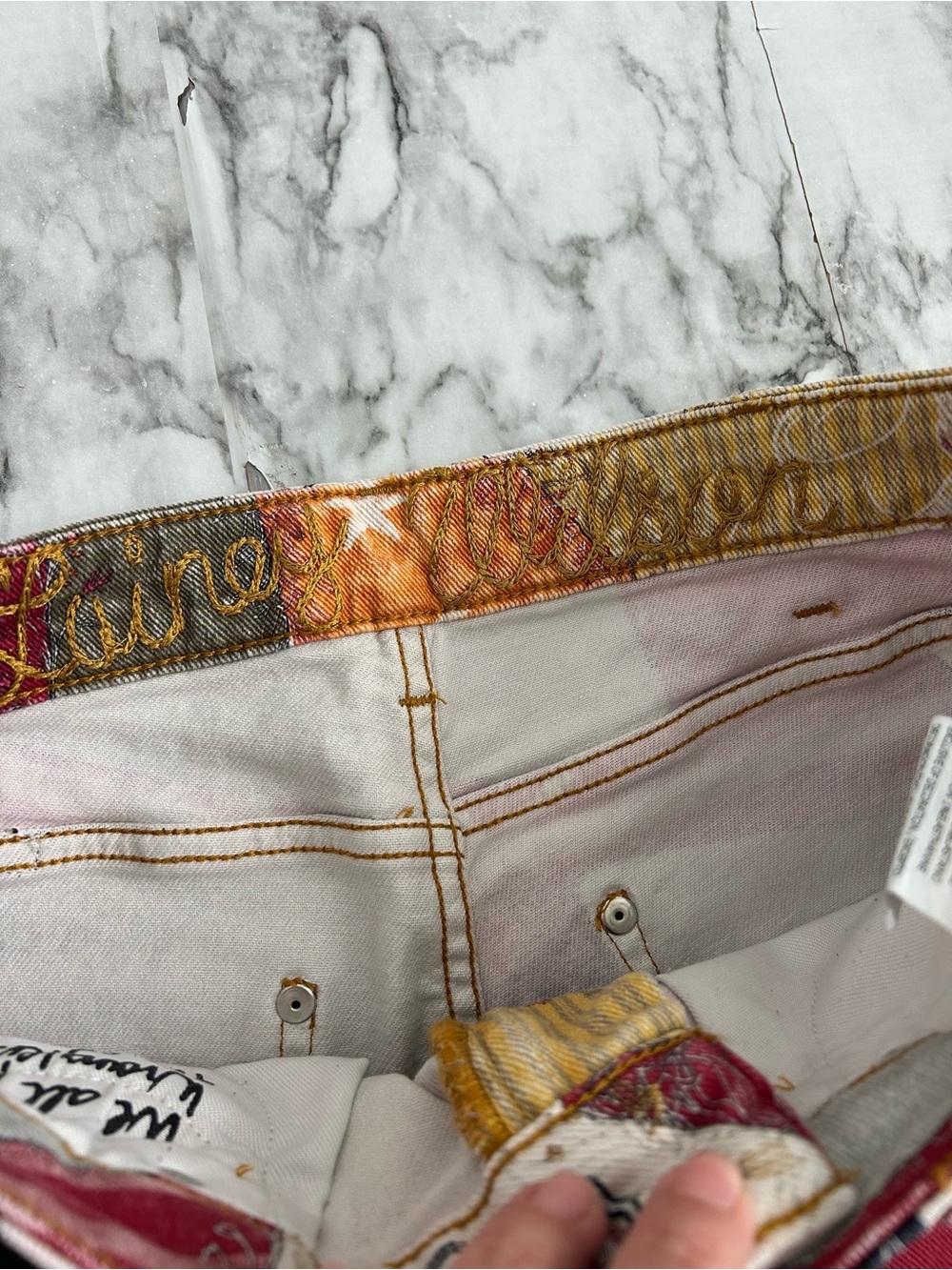 Lainey Wilson Collection By Wrangler Patchwork Print Bell Bottom Jeans - Picture 3 of 10